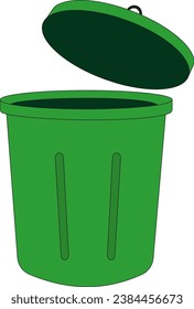 Trash can garbage dustbin waste vector illustration. Trashcan basket empty bucket.