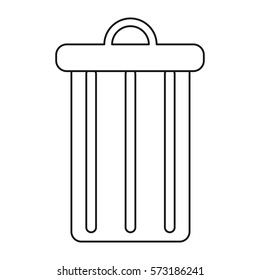 trash can garbage environment recycle thin line