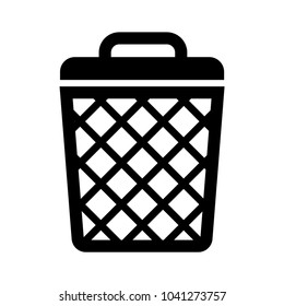 trash can, garbage can, rubbish bin icon 