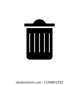 trash can in glyph style icon vector