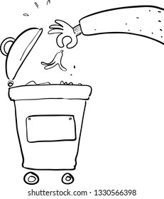 trash can hand drawn
