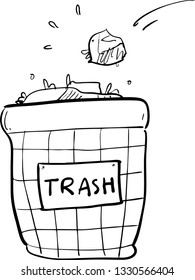 trash can hand drawn