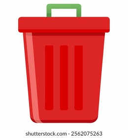trash can with handle on white background