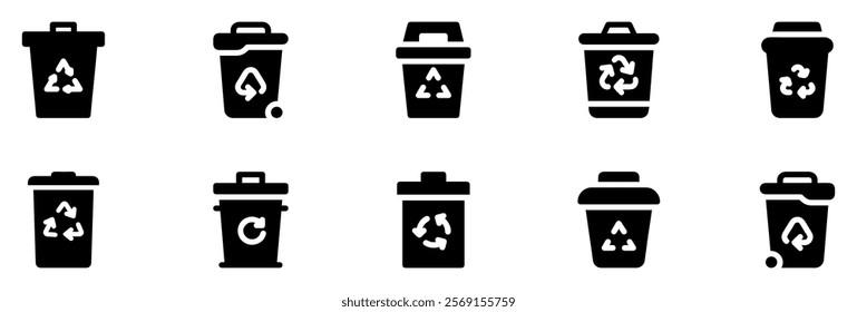 Trash can icon. Trash bin icon. Bin icon concept. Recycle icons collection. Vector Illustration. EPS 10