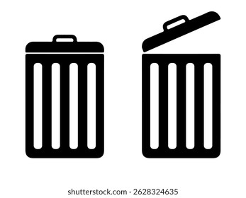 Trash can icon, Trash can bin, delete. Trash bin pictogram.