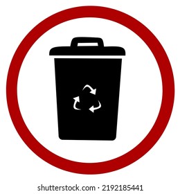 trash can icon in black and white