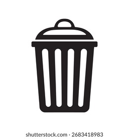 Icono de la papelera – Vector blanco y negro