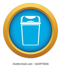 Trash can icon blue vector isolated on white background for any design