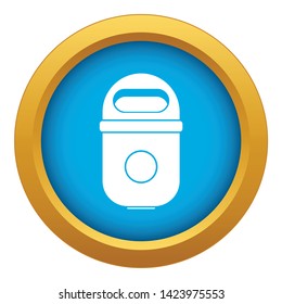 Trash can icon blue vector isolated on white background for any design
