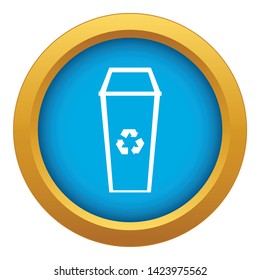 Trash can icon blue vector isolated on white background for any design