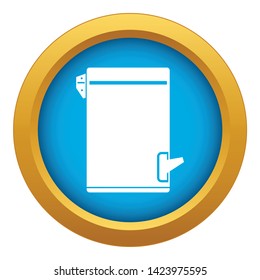 Trash can icon blue vector isolated on white background for any design