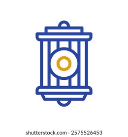 Trash can icon blue and yellow color