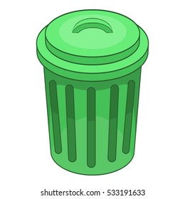 Trash can icon. Cartoon illustration of trash can vector icon for web