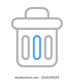 Trash can icon. Concept of waste, disposal, and recycling.