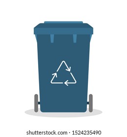 Trash can icon. Container for the garbage. Idea of ecology and recycle. Isolated vector illustration in flat style