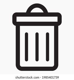 Icono de la barra diagonal. Borrar archivos. Reciclaje de desechos. Icono del vector.