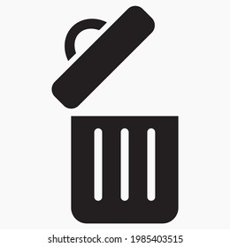 Trash can icon. Delete files. Waste recycling. Vector icon.