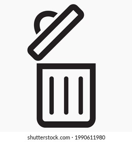 Trash can icon. Delete files. Waste recycling. Vector icon.