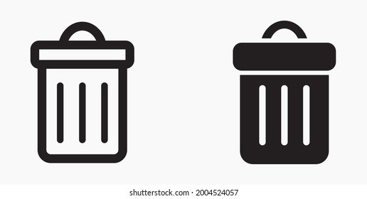 Trash can icon. Delete files. Waste recycling. Vector icon.