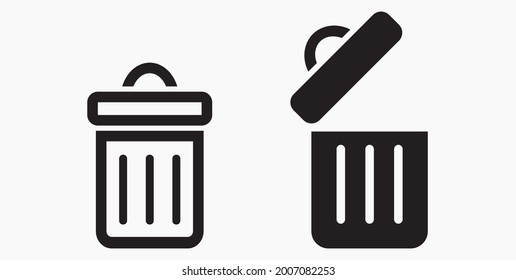 Trash can icon. Delete files. Waste recycling. Vector icon.