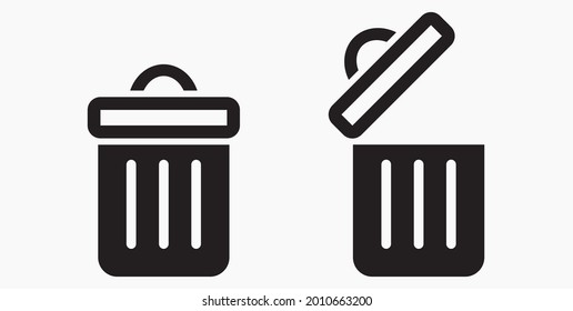 Trash can icon. Delete files. Waste recycling. Vector icon.