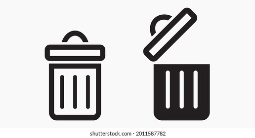 Trash can icon. Delete files. Waste recycling. Vector icon.