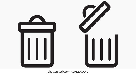 Trash can icon. Delete files. Waste recycling. Vector icon.