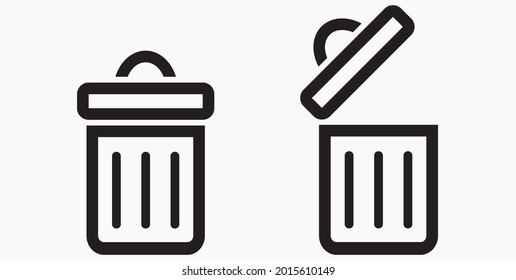 Trash can icon. Delete files. Waste recycling. Vector icon.