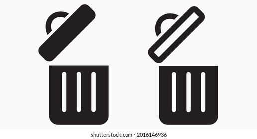 Trash can icon. Delete files. Waste recycling. Vector icon.