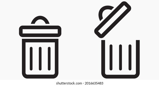 Trash can icon. Delete files. Waste recycling. Vector icon.