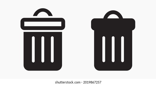 Trash can icon. Delete files. Waste recycling. Vector icon.