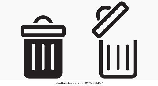 Icono de la barra diagonal. Borrar archivos. Reciclaje de desechos. Icono del vector.