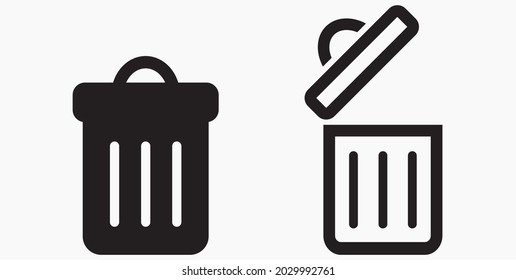Trash can icon. Delete files. Waste recycling. Vector icon.