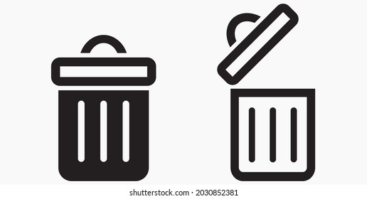 Trash can icon. Delete files. Waste recycling. Vector icon.