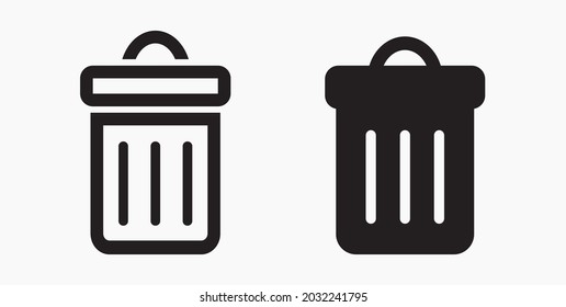 Trash can icon. Delete files. Waste recycling. Vector icon.