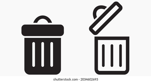 Trash can icon. Delete files. Waste recycling. Vector icon.