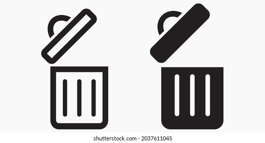 Trash can icon. Delete files. Waste recycling. Vector icon.