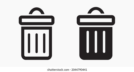 Trash can icon. Delete files. Waste recycling. Vector icon.