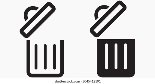 Trash can icon. Delete files. Waste recycling. Vector icon.