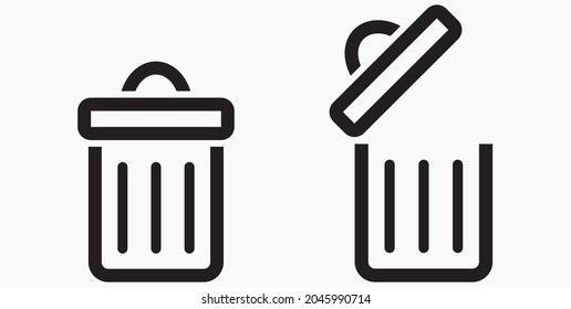 Trash can icon. Delete files. Waste recycling. Vector icon.