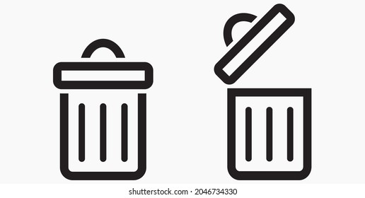 Trash can icon. Delete files. Waste recycling. Vector icon.