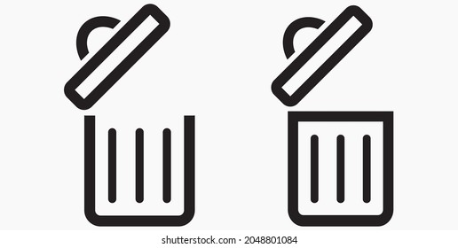 Trash can icon. Delete files. Waste recycling. Vector icon.