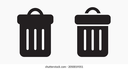 Icono de la barra diagonal. Borrar archivos. Reciclaje de desechos. Icono del vector.