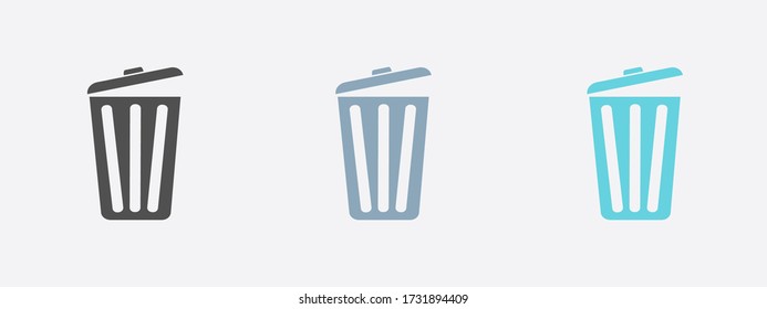 Trash can icon. Delete, Move to Trash, clear the disk space. Vector illustration.