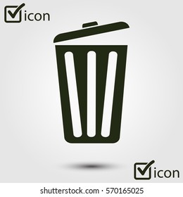 Trash can icon. Delete, Move to Trash, clear the disk space. Vector illustration.