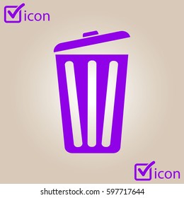 Trash can icon. Delete, Move to Trash, clear the disk space. Vector illustration.