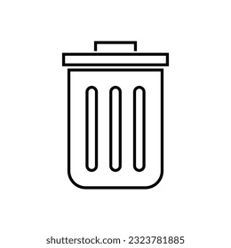 La barra puede icono y el diseño del vector de signo Delete.
