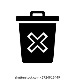 Papierkorb-Symbol. Zeichen und Symbol löschen. Mülleimer Silhouette. Vektorgrafik einzeln auf weißem Hintergrund.