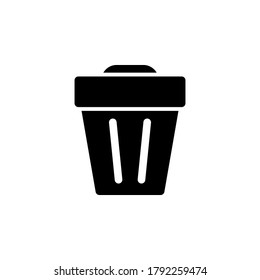Trash can icon. Delete symbol vector on white background.