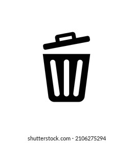 Trash can icon, the icon design is all black and perfect for your design needs